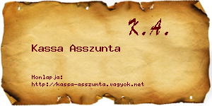 Kassa Asszunta névjegykártya